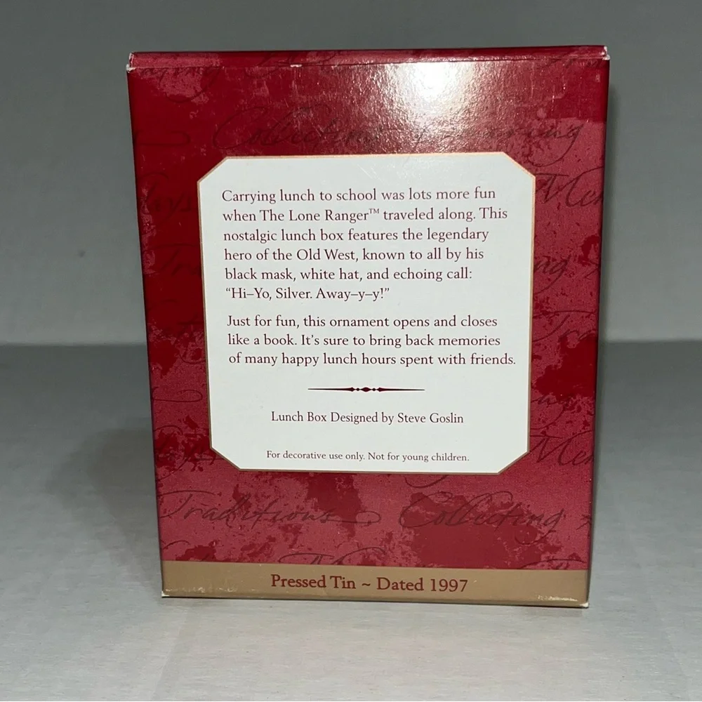 1997 Hallmark Keepsake Ornament The Longer Ranger Pressed Tin Lunch Box Ornament